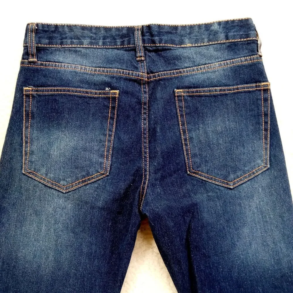 Fashion Nova Men‎ Jeans 30x32 Zip Ankles Straight Dark Demin Cotton Blend